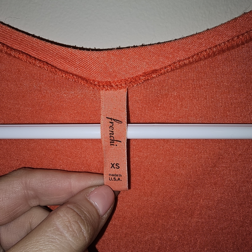 Women's Orange Scoop Neck Top - Picture 2 of 3